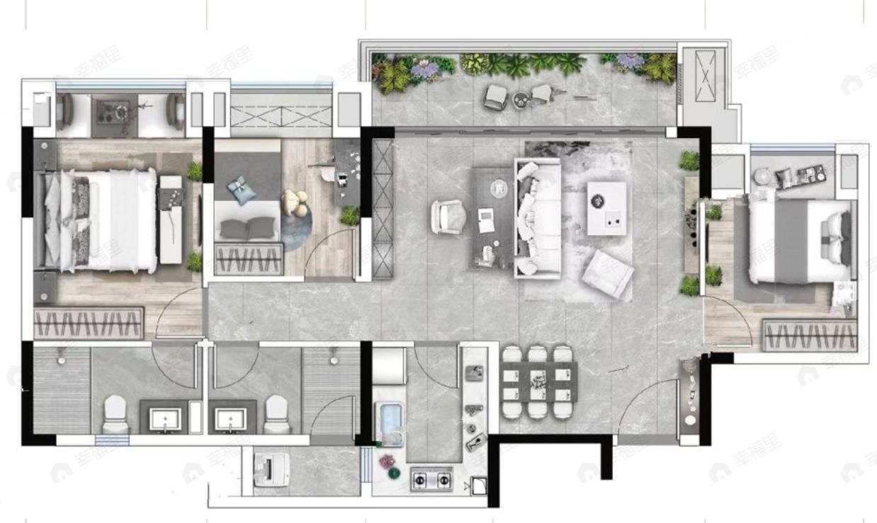 锦绣原麓3室2厅2卫户型图