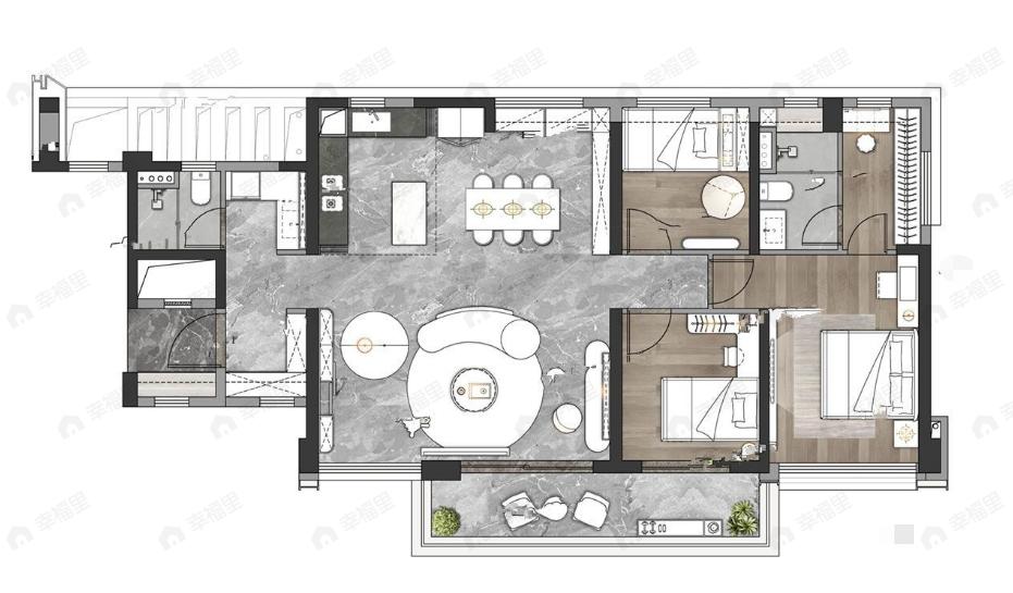 中海麓府3室2厅2卫户型图