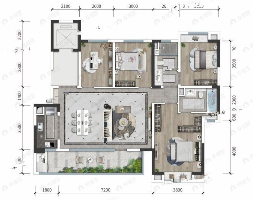 朗诗乐府4室2厅2卫户型图