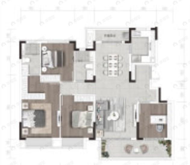 华润置地时代之城4室2厅2卫户型图