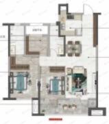 3室2厅2卫建面121平南户型图