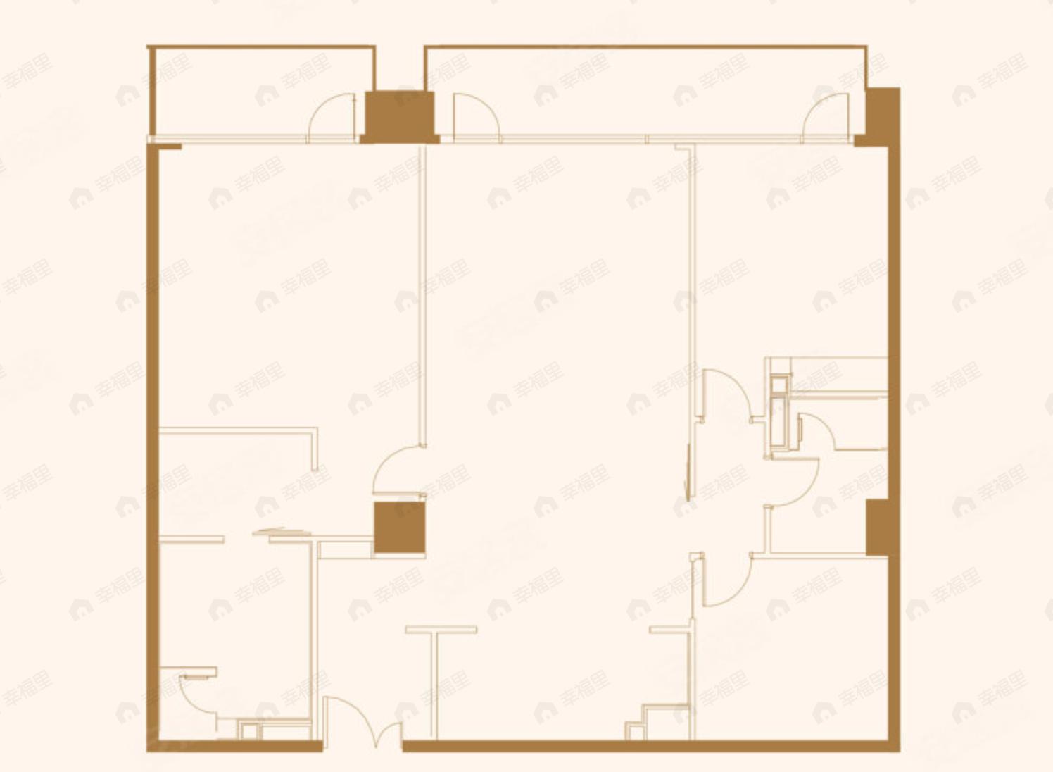 1室建面204m²西南户型图