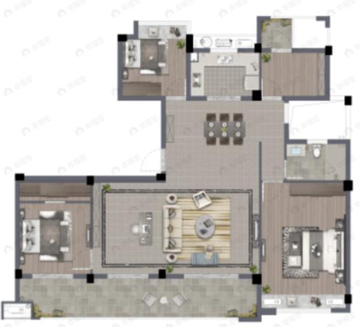 颐和山庄4室2厅2卫户型图
