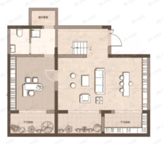 4室3厅3卫建面239平北|西|南户型图
