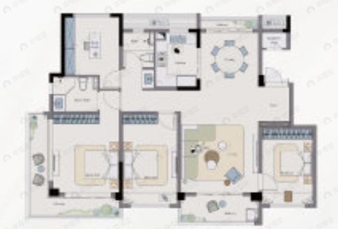 蓝城溪上云庐4室2厅2卫户型图