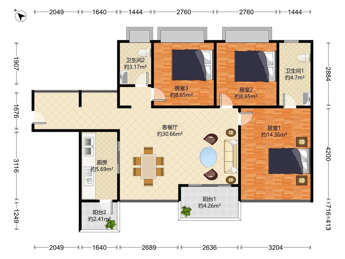 整租·仁恒公园世纪(四季新园)