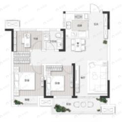 康桥悦溪园3室2厅1卫户型图