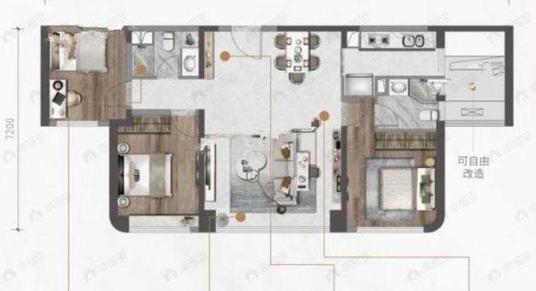 云语间3室2厅2卫户型图