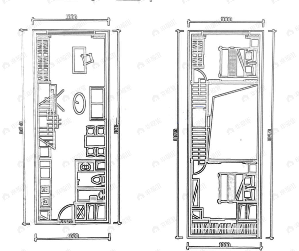 2室1厅1卫建面60平南户型图