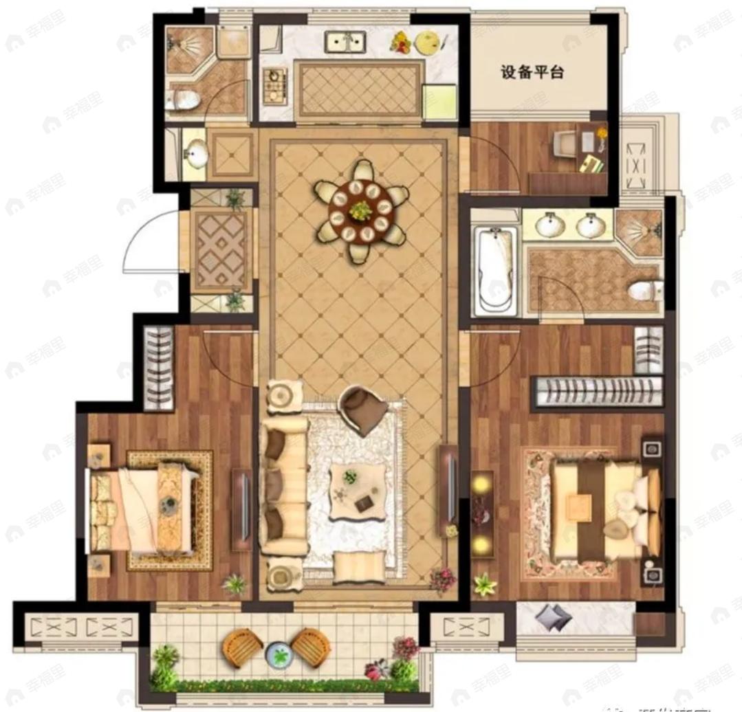 香悦四季3室2厅2卫户型图