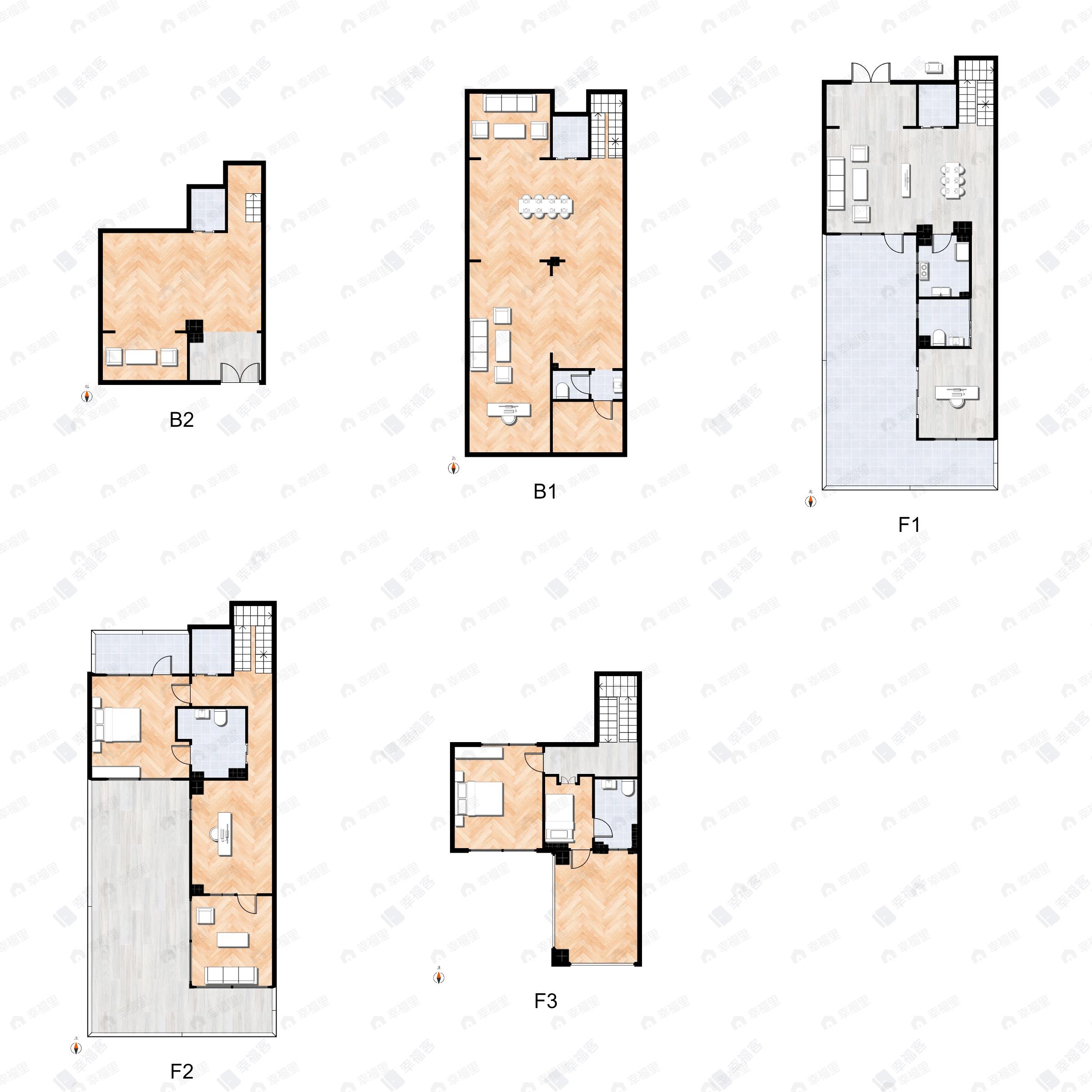 4室4厅4卫建面350平北|南户型图