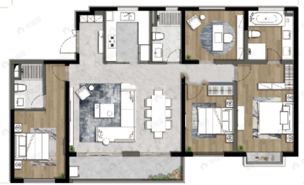 首创未来之城4室2厅3卫户型图