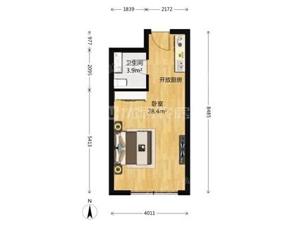 朝阳常营合租 中弘北京像素(南区)1室1厅/55平/中楼层