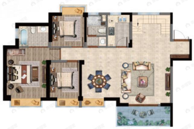 金科泰玺云麓書苑6室2厅4卫户型图