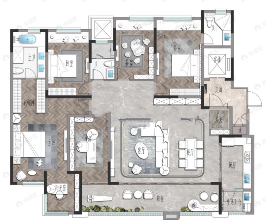 樾千山5室2厅3卫户型图