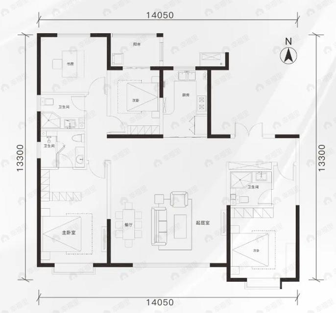 翠景台4室2厅3卫户型图