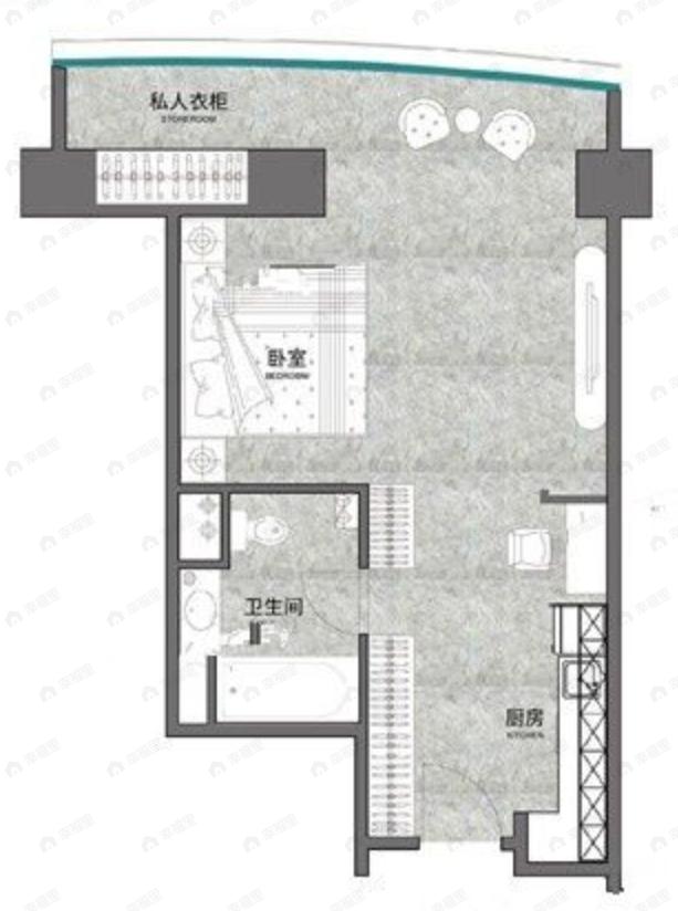 友谊天壤1室1卫户型图