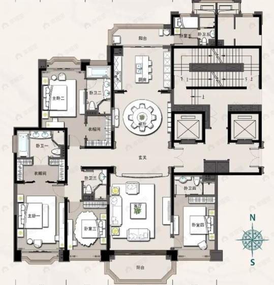 上海星河湾三期5室2厅5卫户型图