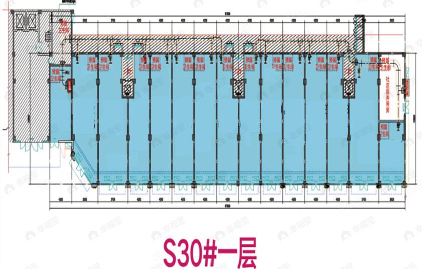 1室1厅建面67m²南户型图