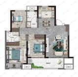 商都河洛阜园3室2厅2卫户型图