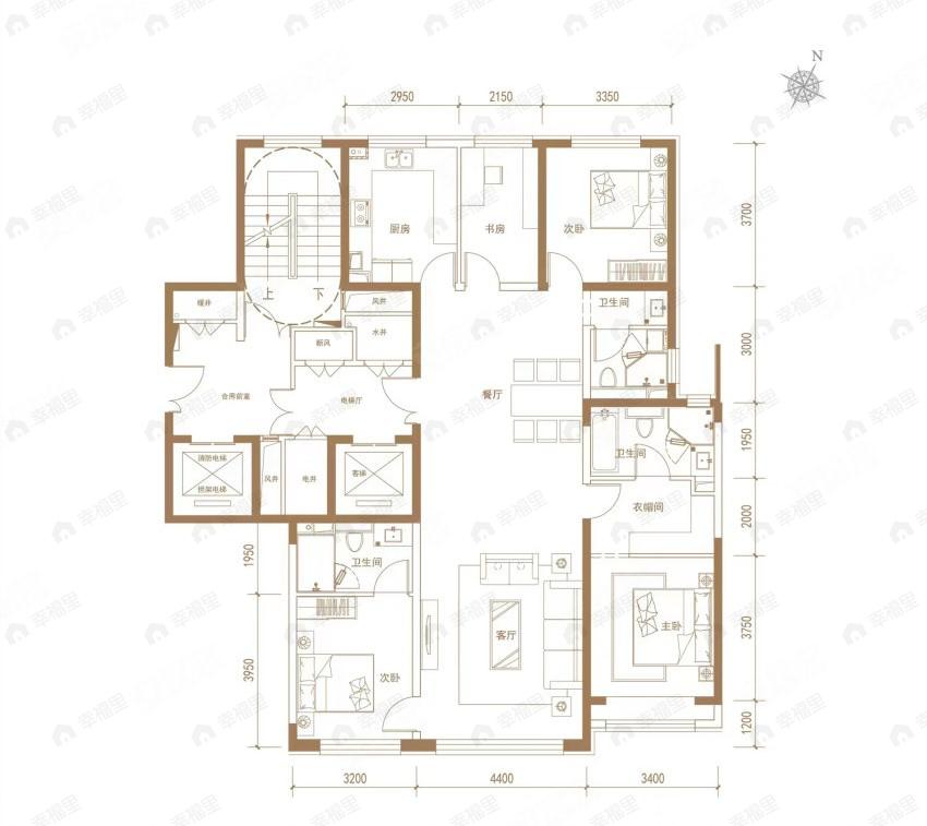 京能云璟壹号3室2厅3卫户型图