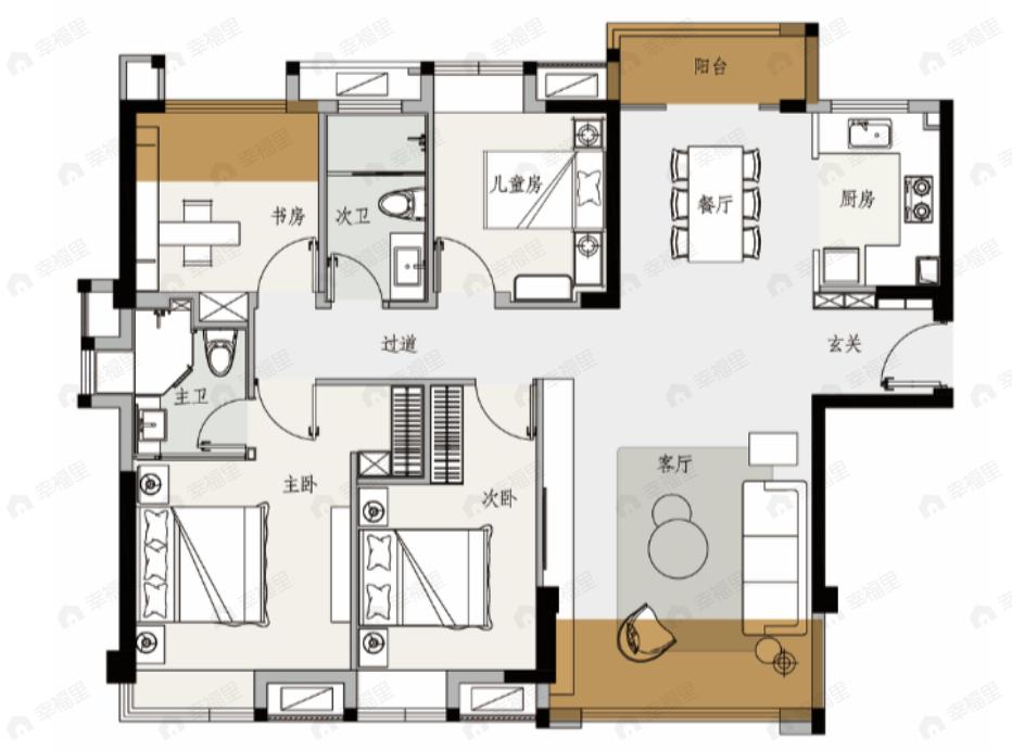 中铁诺德逸都4室2厅2卫户型图