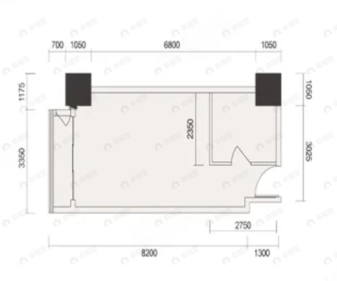 西安新天地金融中心1室1厅户型图