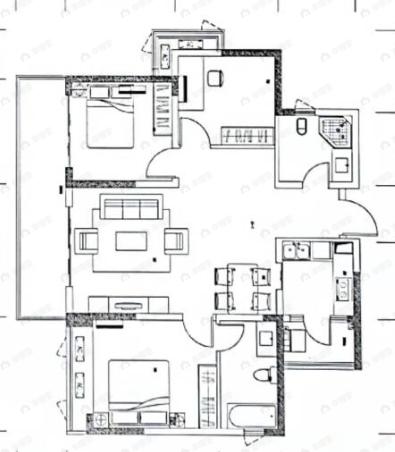 辰兴锦城国际3室2厅2卫户型图