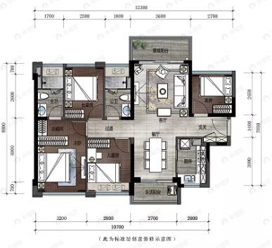 龙光天曜4室2厅2卫户型图