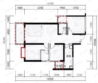 瑞鼎城天玺3室2厅2卫户型图