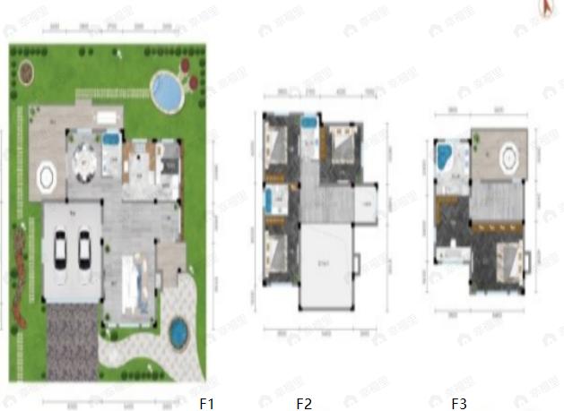 5室2厅4卫建面308平户型图
