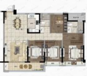 弘阳上坤西湖四季4室2厅2卫户型图