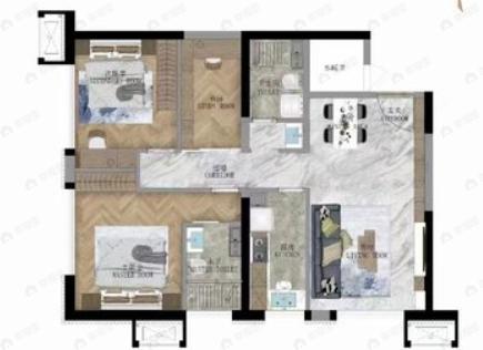 赛格中京坊3室2厅2卫户型图