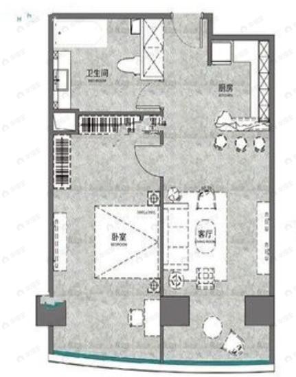 友谊天壤1室1厅1卫户型图