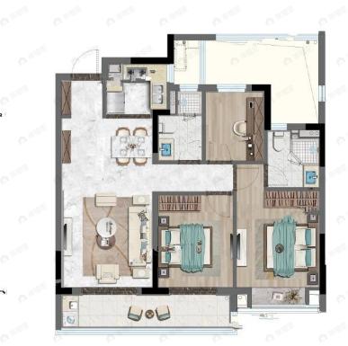 兰香园3室2厅2卫户型图