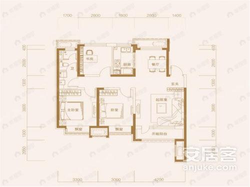 华发·九龙湾3室2厅1卫户型图
