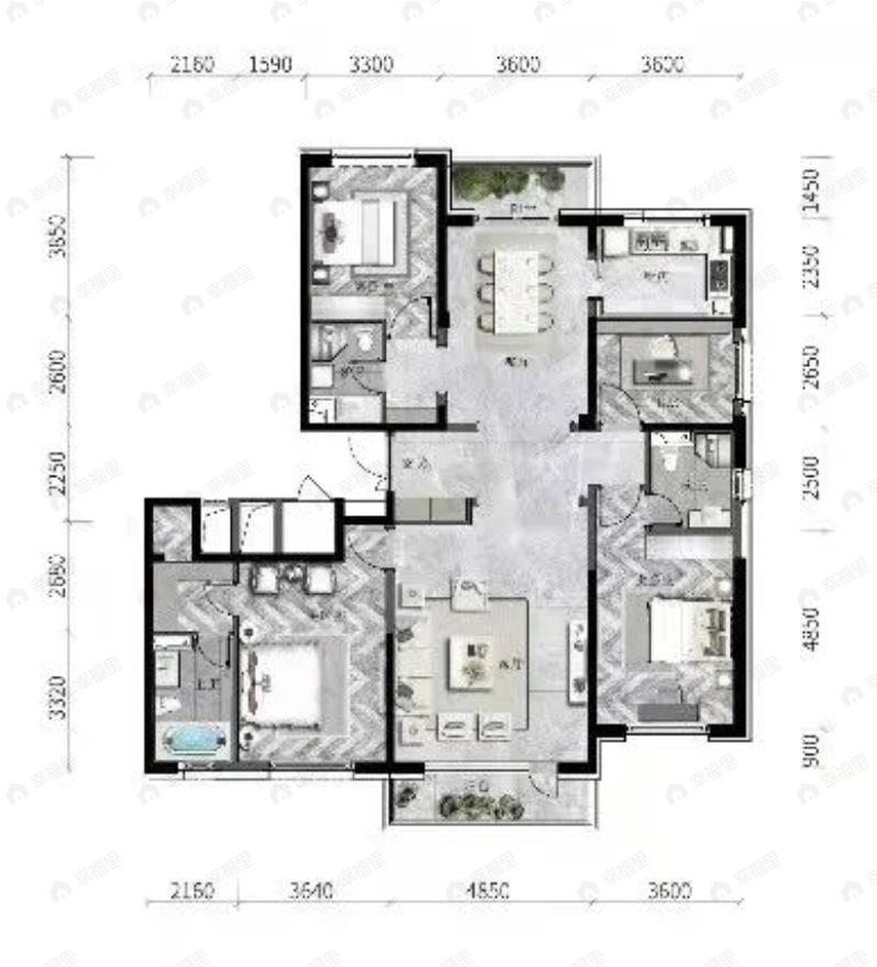 沈阳雅居乐盛京雅府3室2厅3卫户型图