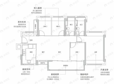 深业颐樾府4室2厅2卫户型图