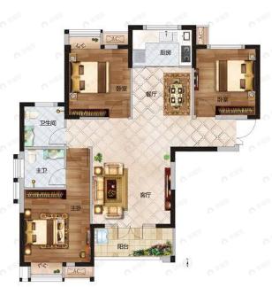 诺展星座3室2厅2卫户型图
