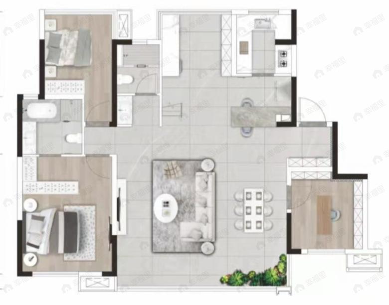 华润置地静安府4室2厅3卫户型图