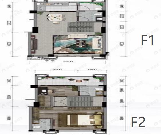 2室2厅3卫建面94平户型图