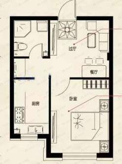 御龙湾1室1厅1卫户型图