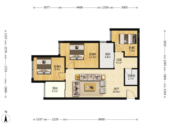 整租·俊发城(金盏苑)