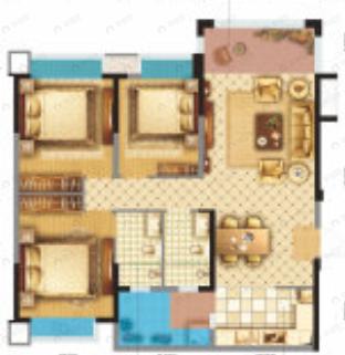 嘉和世纪城3室2厅2卫户型图