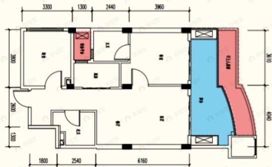 中国青城国际颐养中心2室2厅2卫户型图