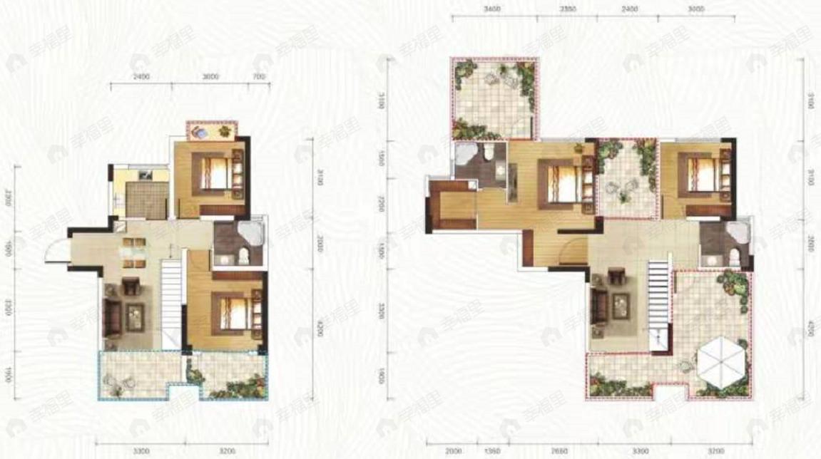 花水湾水云岛4室2厅3卫户型图