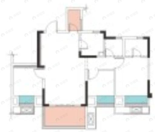 首钢铂鹭风华2室2厅2卫户型图