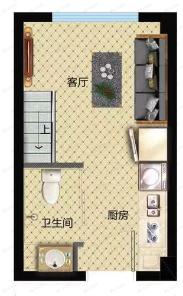 阳光100凤凰社C51室1厅1卫户型图