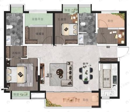 阳光城翡丽公园4室2厅2卫户型图