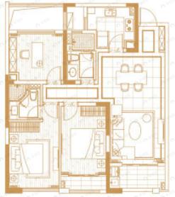 高悦府3室2厅2卫户型图